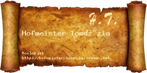 Hofmeister Tomázia névjegykártya
